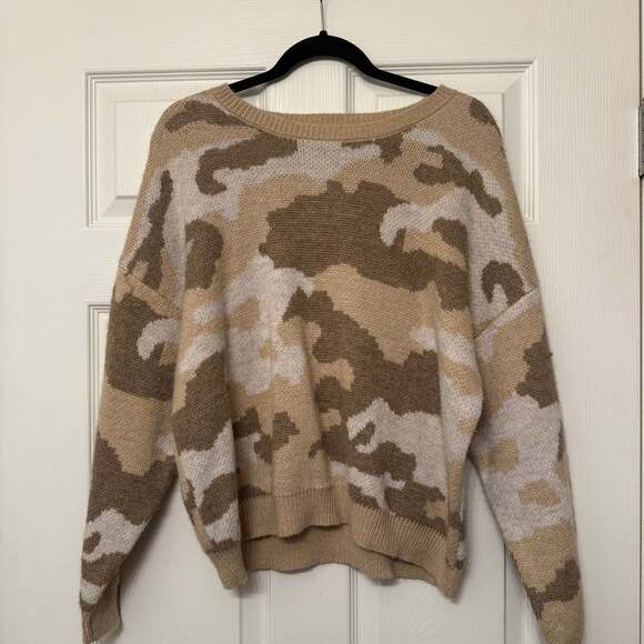Lucky Brand Camouflage Print Knit Cardigan Sweater - Picture 1 of 3